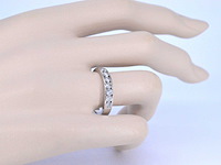 Witgouden half alliance ring met diamant - afbeelding 4 van  9