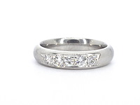 Witgouden half-alliance ring met natuurlijke diamanten - afbeelding 1 van  8