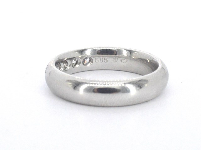 Witgouden half-alliance ring met natuurlijke diamanten - afbeelding 5 van  8