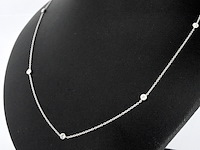 Witgouden halscollier met natuurlijke diamanten - afbeelding 4 van  10