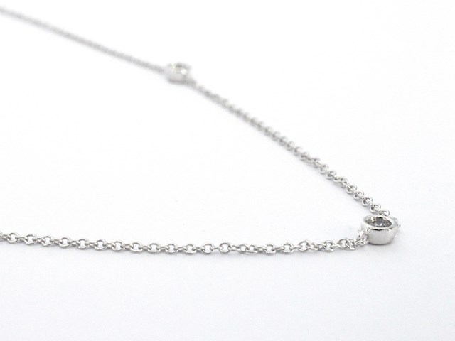 Witgouden halscollier met natuurlijke diamanten - afbeelding 6 van  10