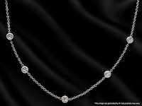 Witgouden halscollier met natuurlijke diamanten - afbeelding 9 van  10