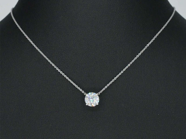 Witgouden halsketting briljant 0.50 ct - afbeelding 3 van  10