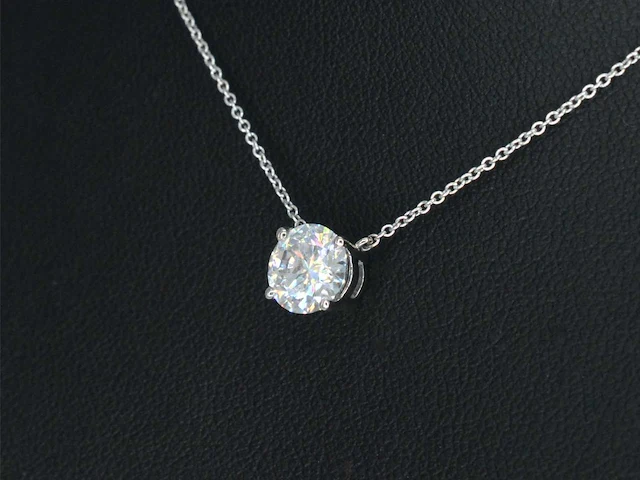 Witgouden halsketting briljant 0.50 ct - afbeelding 4 van  10