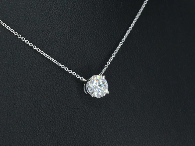 Witgouden halsketting briljant 0.50 ct - afbeelding 5 van  10