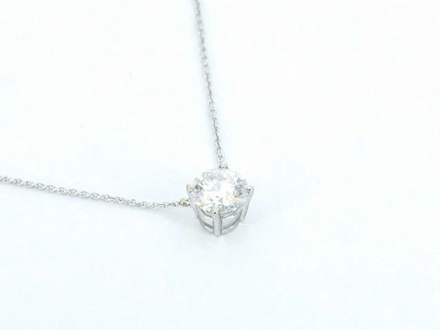 Witgouden halsketting briljant 0.50 ct - afbeelding 7 van  10