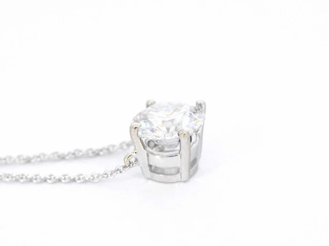 Witgouden halsketting briljant 0.50 ct - afbeelding 8 van  10