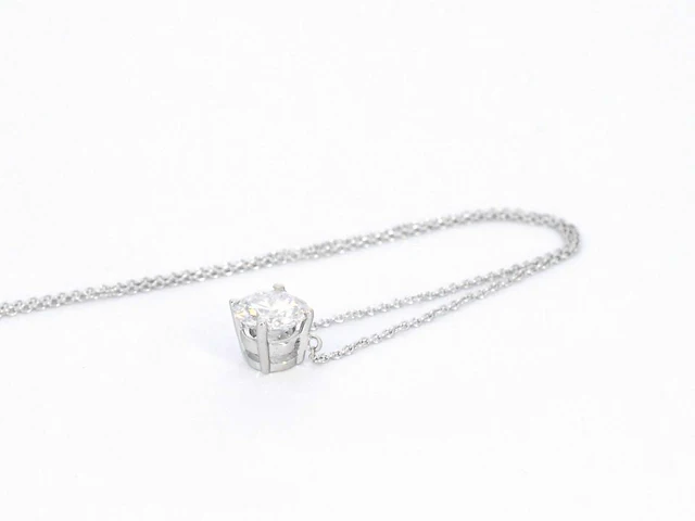 Witgouden halsketting briljant 0.50 ct - afbeelding 9 van  10