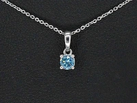 Witgouden halsketting diamant blauw 0.25 ct