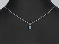 Witgouden halsketting diamant blauw 0.25 ct - afbeelding 2 van  7