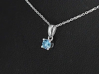 Witgouden halsketting diamant blauw 0.25 ct - afbeelding 4 van  7
