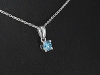 Witgouden halsketting diamant blauw 0.25 ct - afbeelding 5 van  7