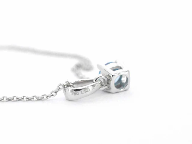 Witgouden halsketting diamant blauw 0.25 ct - afbeelding 7 van  7