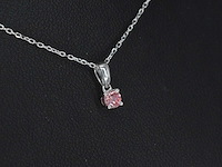 Witgouden halsketting diamant roze 0.20 ct - afbeelding 5 van  7