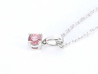 Witgouden halsketting diamant roze 0.20 ct - afbeelding 6 van  7