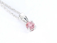 Witgouden halsketting diamant roze 0.20 ct - afbeelding 7 van  7