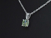 Witgouden halsketting groene diamant 0.25 carat - afbeelding 1 van  9