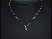 Witgouden halsketting groene diamant 0.25 carat - afbeelding 2 van  9