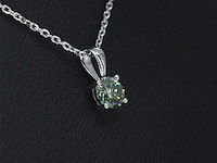 Witgouden halsketting groene diamant 0.25 carat - afbeelding 4 van  9