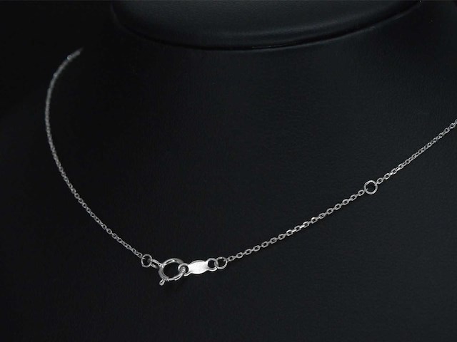 Witgouden halsketting groene diamant 0.25 carat - afbeelding 6 van  9