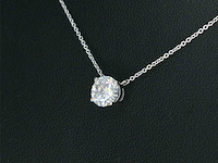 Witgouden halsketting met diamant 0.50 carat - afbeelding 4 van  6