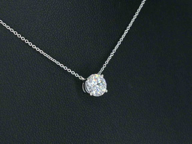 Witgouden halsketting met diamant 0.50 carat - afbeelding 5 van  6
