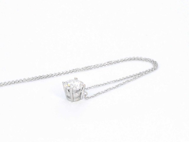 Witgouden halsketting met een briljant geslepen diamant van 2.00 carat - afbeelding 8 van  8