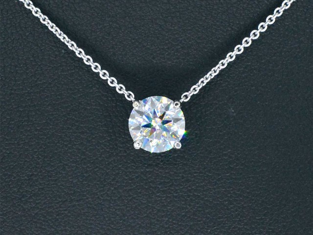 Witgouden halsketting met een briljant van 2.00 carat - afbeelding 1 van  8