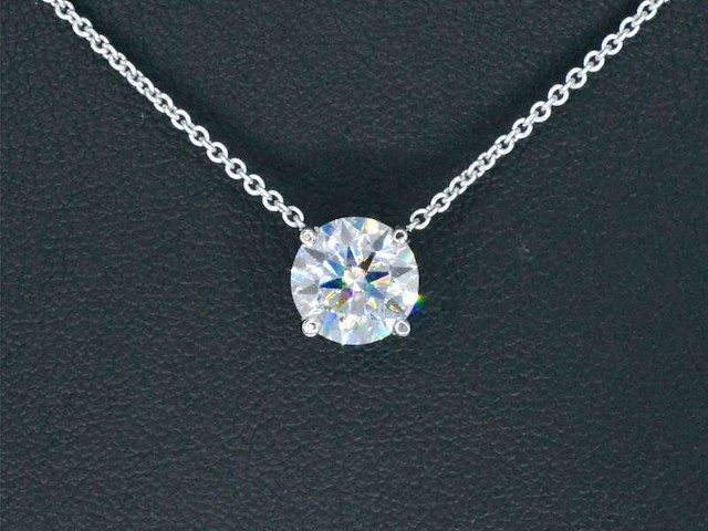 Witgouden halsketting met een briljant van 2.00 carat - afbeelding 1 van  9