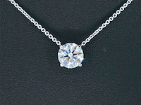 Witgouden halsketting met een briljant van 2.00 carat