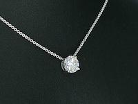 Witgouden halsketting met een briljant van 2.00 carat - afbeelding 5 van  9