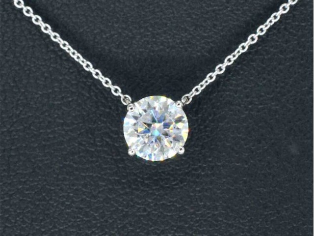 Witgouden halsketting met een diamant van 0.50 carat - afbeelding 1 van  7