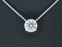 Witgouden halsketting met een diamant van 0.50 carat - afbeelding 1 van  7