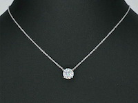 Witgouden halsketting met een diamant van 0.50 carat - afbeelding 2 van  7