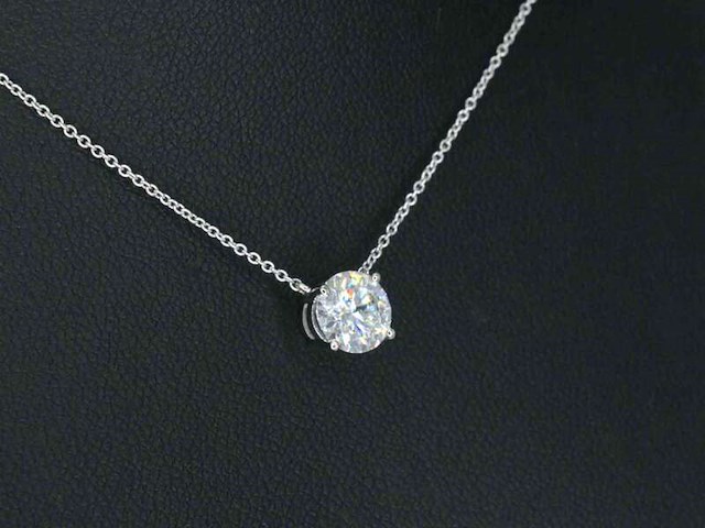 Witgouden halsketting met een diamant van 0.50 carat - afbeelding 4 van  7