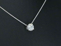 Witgouden halsketting met een diamant van 0.50 carat - afbeelding 4 van  7