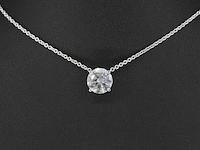 Witgouden halsketting met een diamant van 0.70 carat - afbeelding 2 van  5