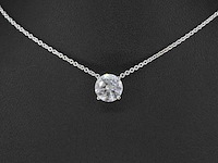Witgouden halsketting met een diamant van 0.70 carat - afbeelding 2 van  7