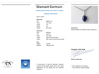 Witgouden hanger 18 carat met diamanten en saffier - afbeelding 3 van  5