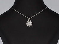 Witgouden hanger bezaaid met diamanten, excl. ketting - afbeelding 2 van  7