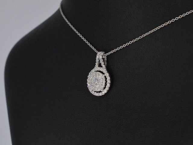 Witgouden hanger bezaaid met diamanten, excl. ketting - afbeelding 3 van  7