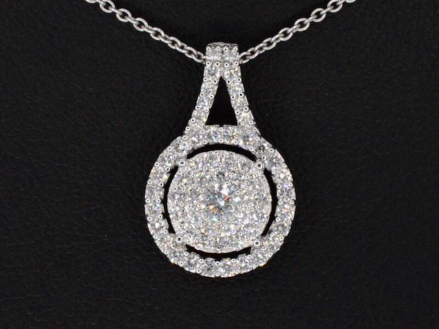 Witgouden hanger bezaaid met diamanten, excl. ketting - afbeelding 1 van  7