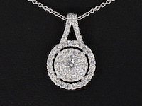 Witgouden hanger bezaaid met diamanten, excl. ketting