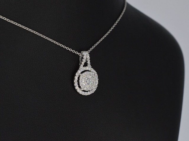 Witgouden hanger bezaaid met diamanten, excl. ketting - afbeelding 4 van  7