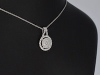 Witgouden hanger bezaaid met diamanten, excl. ketting - afbeelding 4 van  7