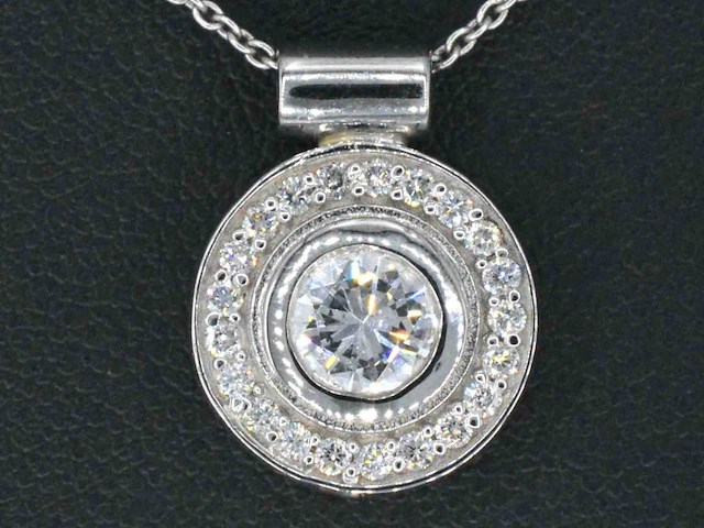 Witgouden hanger briljant diamanten - afbeelding 1 van  7