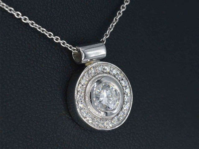 Witgouden hanger briljant diamanten - afbeelding 5 van  7