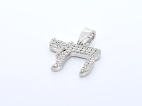 Witgouden hanger chai vol met diamant - afbeelding 2 van  13