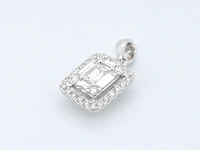 Witgouden hanger diamant emerald - afbeelding 4 van  6