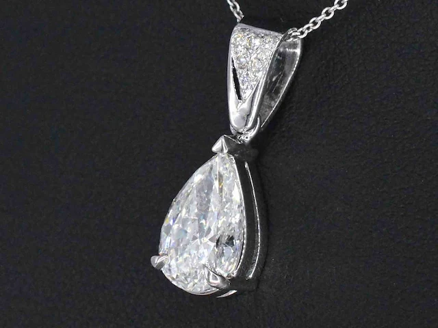 Witgouden hanger diamant peer 2.01 ct - afbeelding 6 van  10